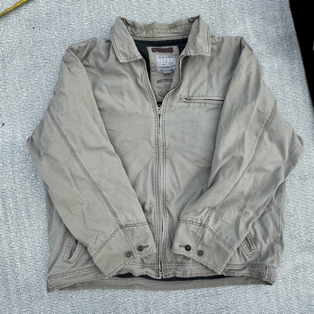 Vintage Old Navy Men's Light Gray Jacket